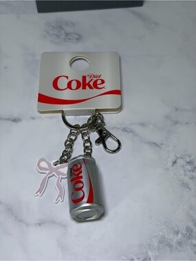 Diet Coke Bow Keychain BNWT